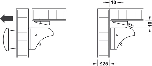 Ручка для откр.магн.замка с держателем. пласт.белый